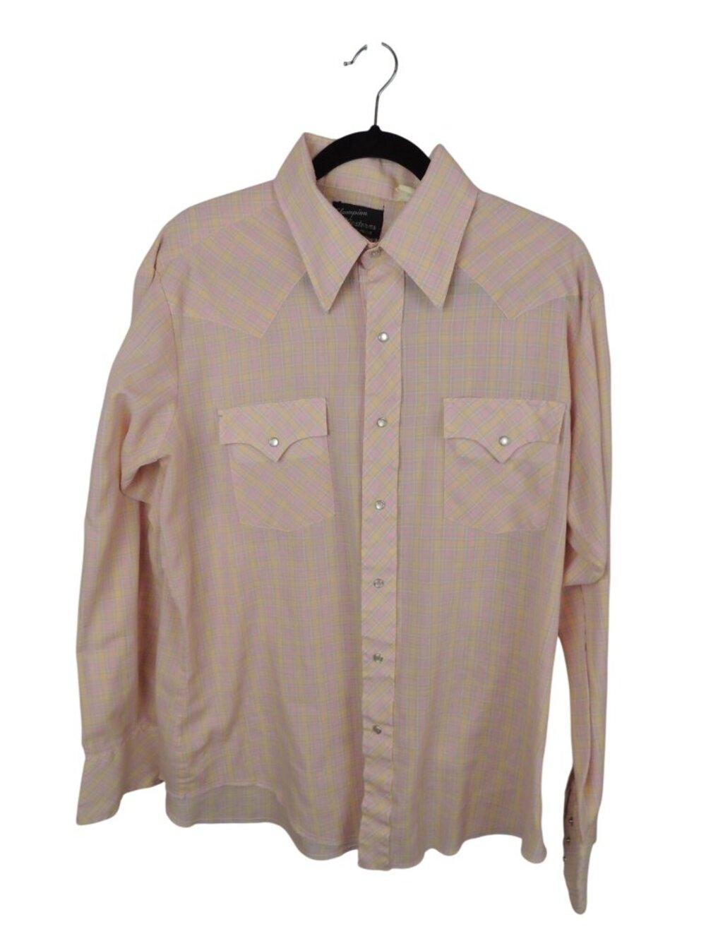 Champion Western Vintage Mens snap shirt pastel plaid